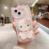 Sanrio Hello Kitty Kawaii Cartoon Phone Case For iPhone 15 14 13 12 11 Pro Max 7 8 Plus XR XS MAX Y2K Pink Girl Cute Back Cover
